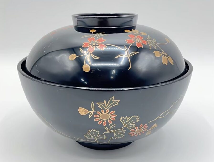 美品です 平安堂の貴重な高級蒔絵椀 草花蒔絵 吸物椀 6客 美品です 